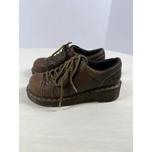 Y2K Dr Martens Chunky Oxford Shoes Brown Leather KEANIWomens Size US 9 UK 7 NEW